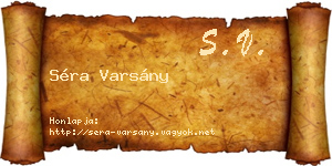 Séra Varsány névjegykártya